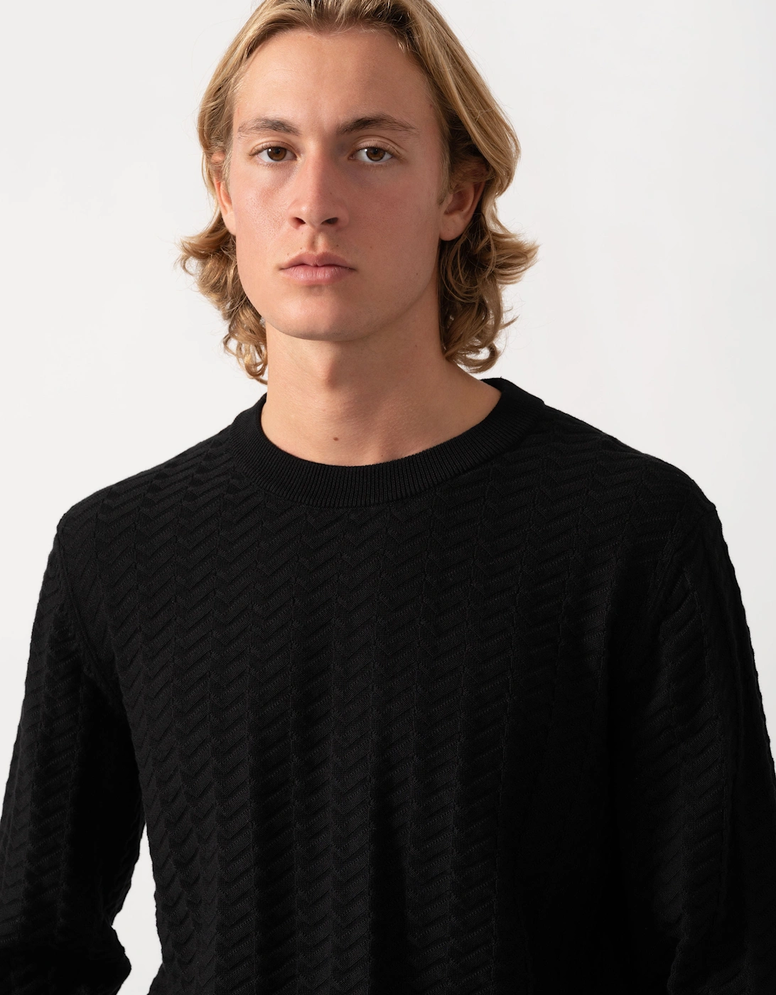 HUGO Simond Mens Crew Neck Jumper - Black 001
