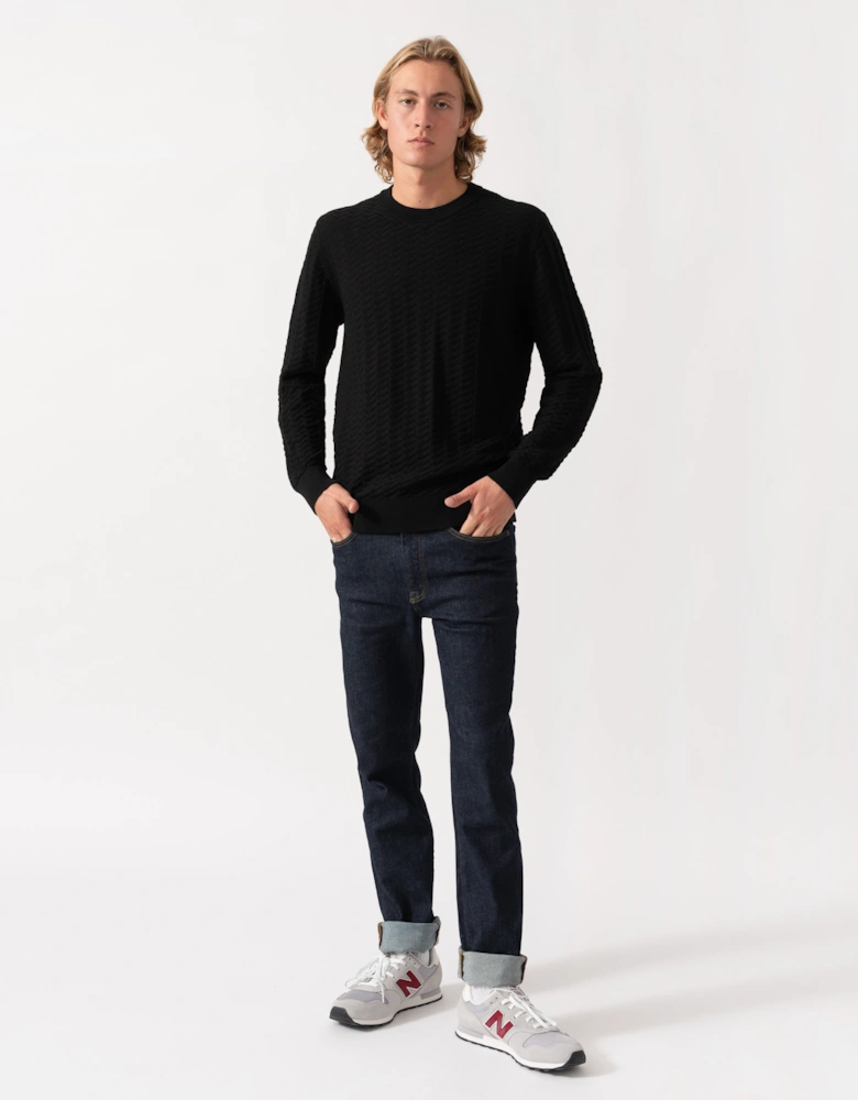 HUGO Simond Mens Crew Neck Jumper - Black 001