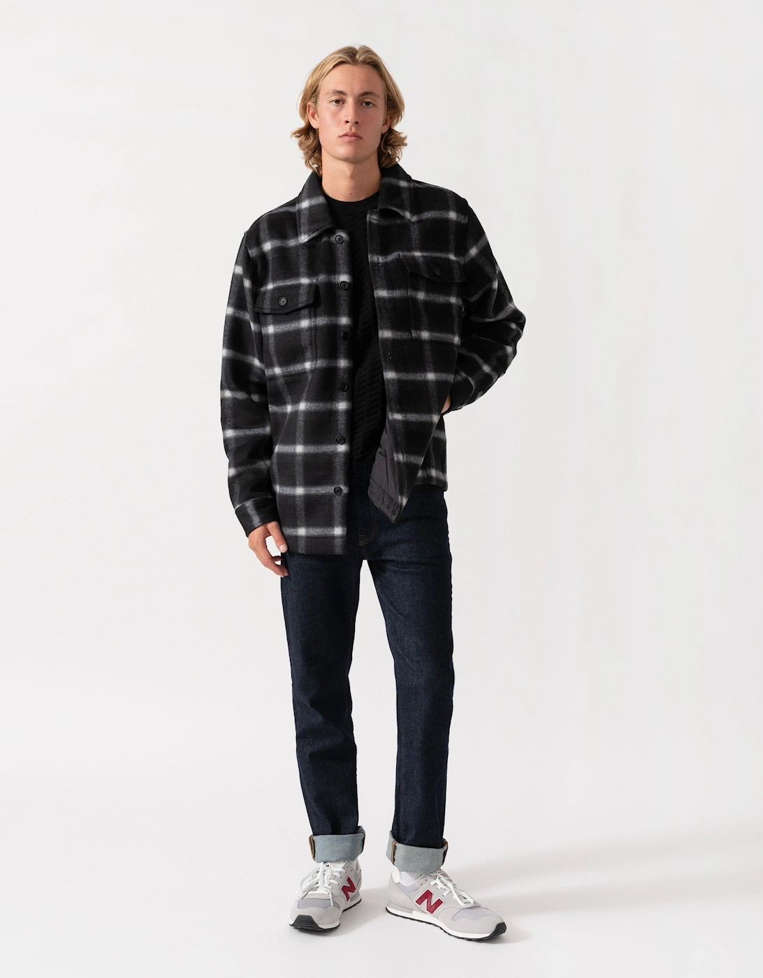 BOSS Orange Losky Mens Long Sleeve Check Shirt - Black 001