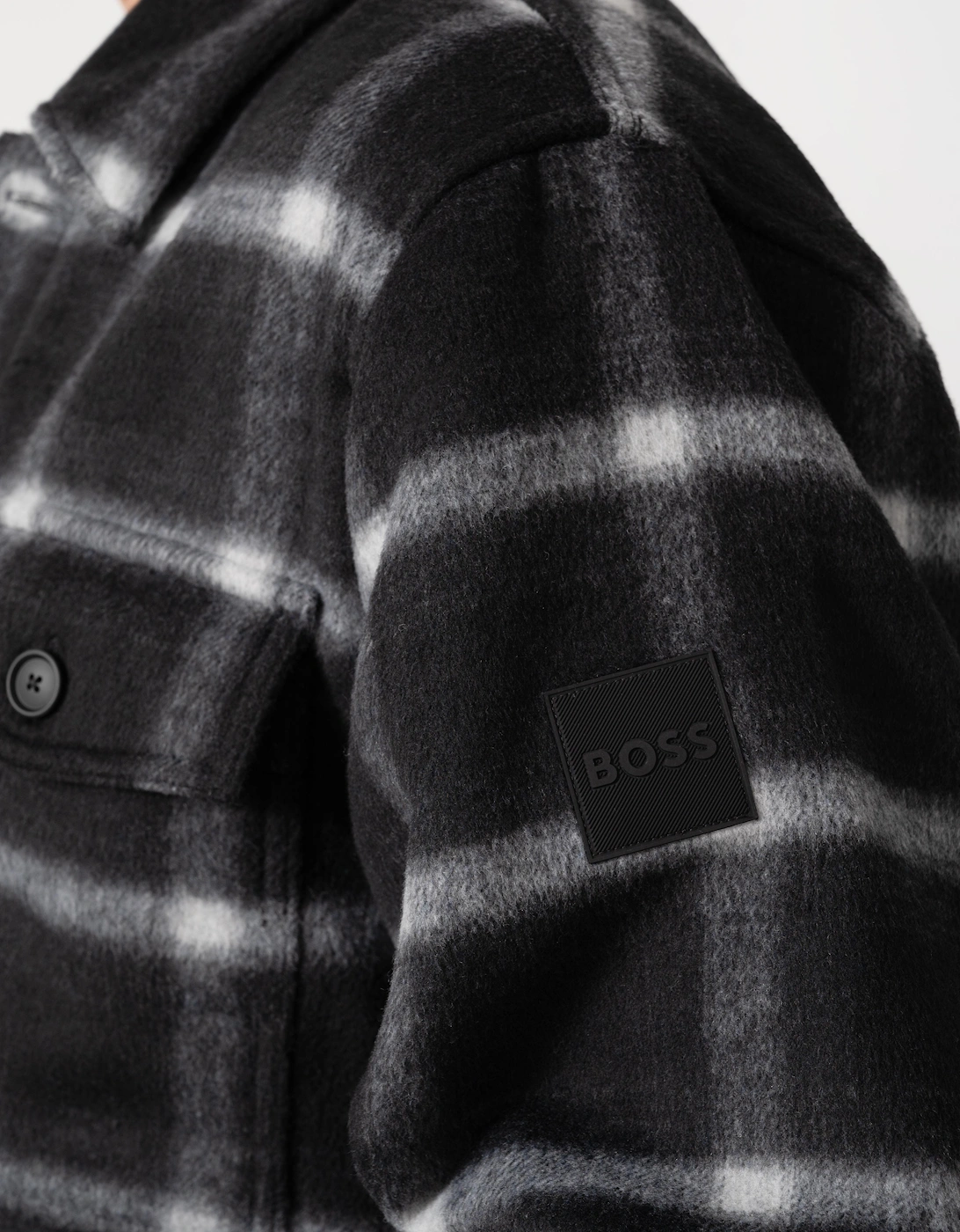 BOSS Orange Losky Mens Long Sleeve Check Shirt - Black 001