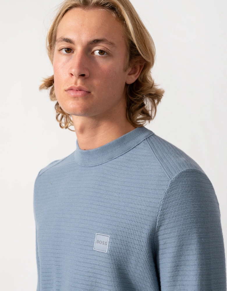 BOSS Orange Anion S Mens Crew Neck Jumper - Medium Blue 424