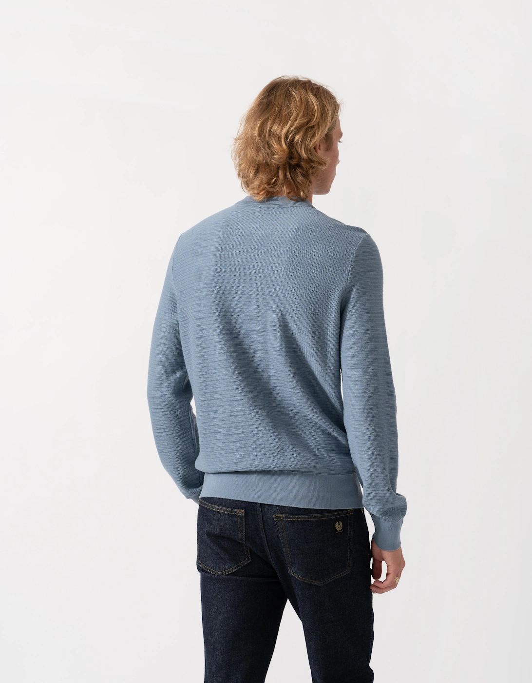 BOSS Orange Anion S Mens Crew Neck Jumper - Medium Blue 424
