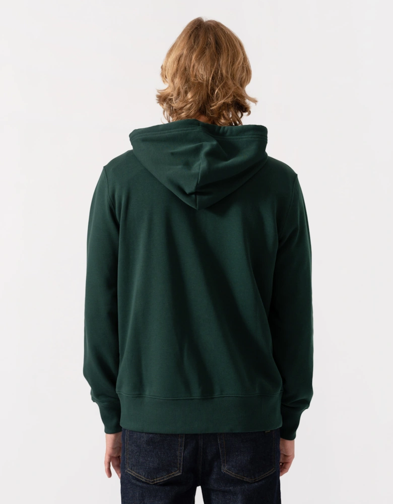 GANT Mens Regular Fit Shield Logo Full Zip Hoodie - 374 Tartan Green