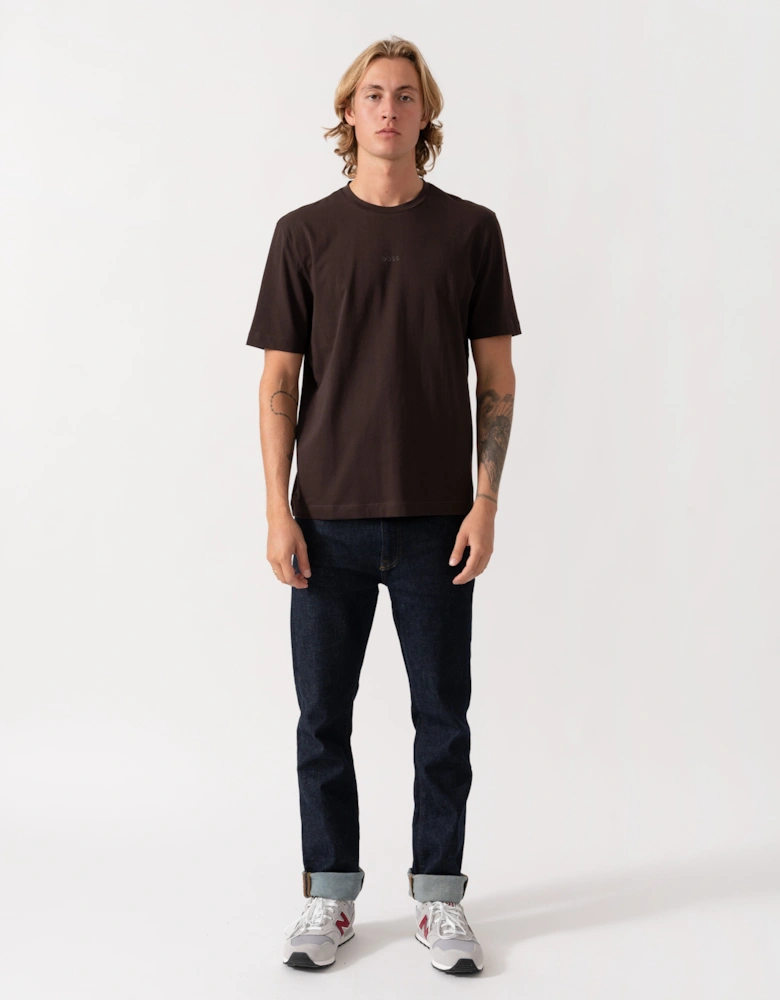 BOSS Orange TChup Mens Crew Neck Small Logo T-Shirt - Dark Brown 207
