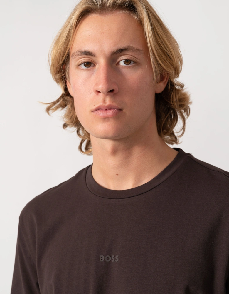 BOSS Orange TChup Mens Crew Neck Small Logo T-Shirt - Dark Brown 207