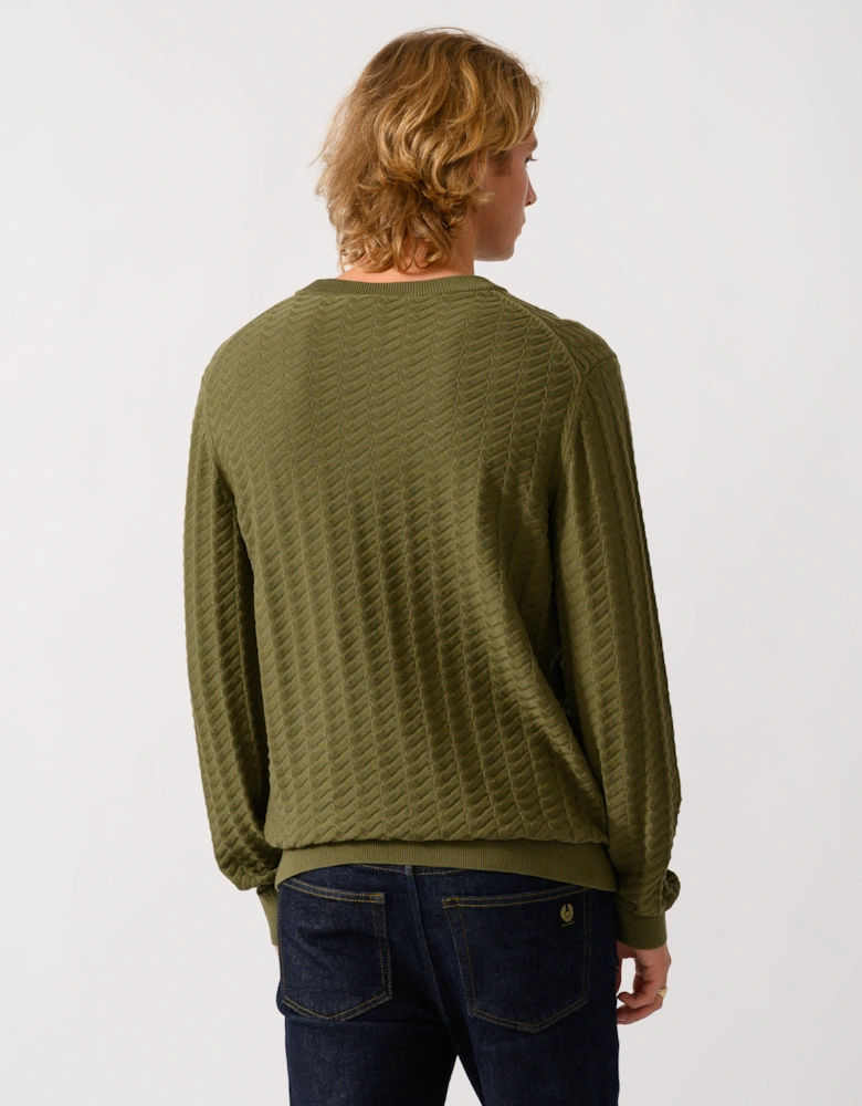 HUGO Simond Mens Crew Neck Jumper - Open Green 389