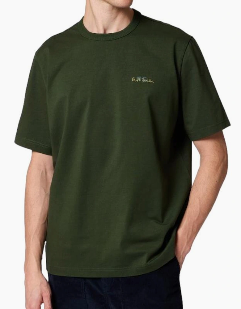PS Paul Smith Oversized Embroidered PS  T-Shirt 38A Green