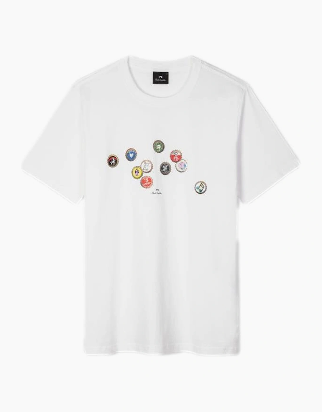 PS Paul Smith Reg Fit Bottle Tops T-Shirt 01 WHITE