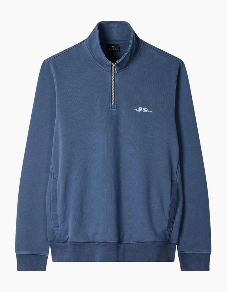 PS Paul Smith Quarter Zip PS Embr. Sweatshirt 46 Indigo