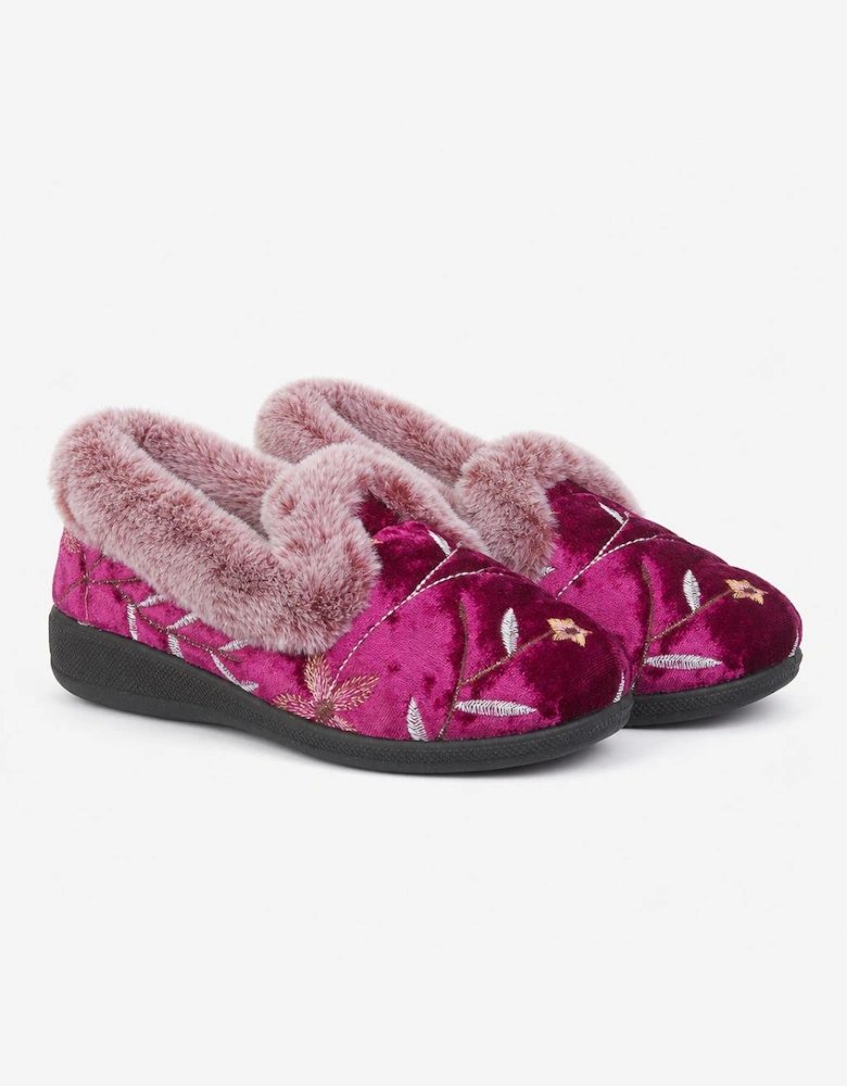 Jo & Joe MABEL Womens Full Slippers Burgundy