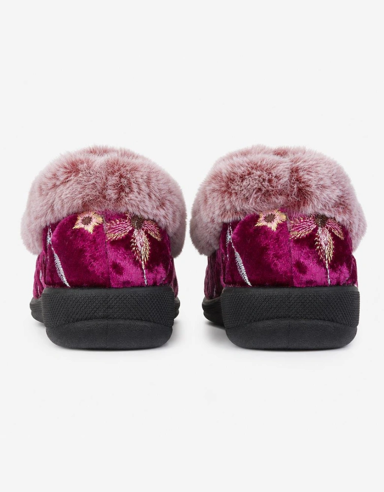 Jo & Joe MABEL Womens Full Slippers Burgundy