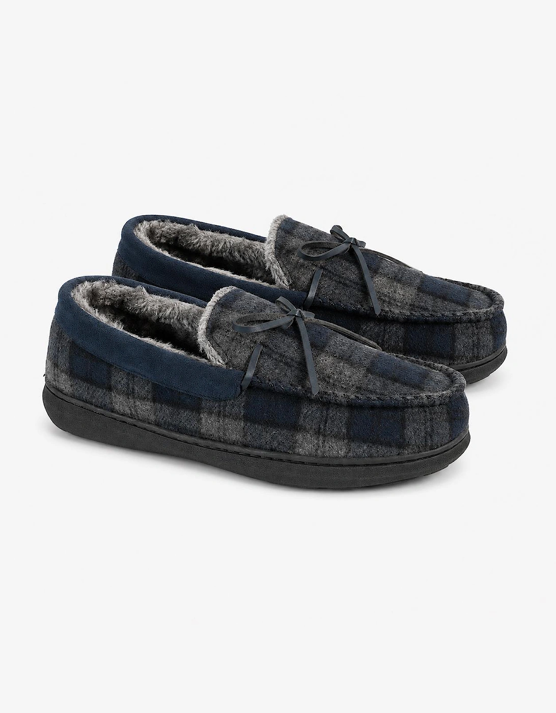 BUDE/NAVY BUDE Mens Moccasin Slippers Navy