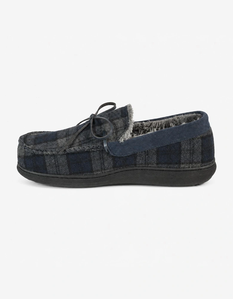 BUDE/NAVY BUDE Mens Moccasin Slippers Navy