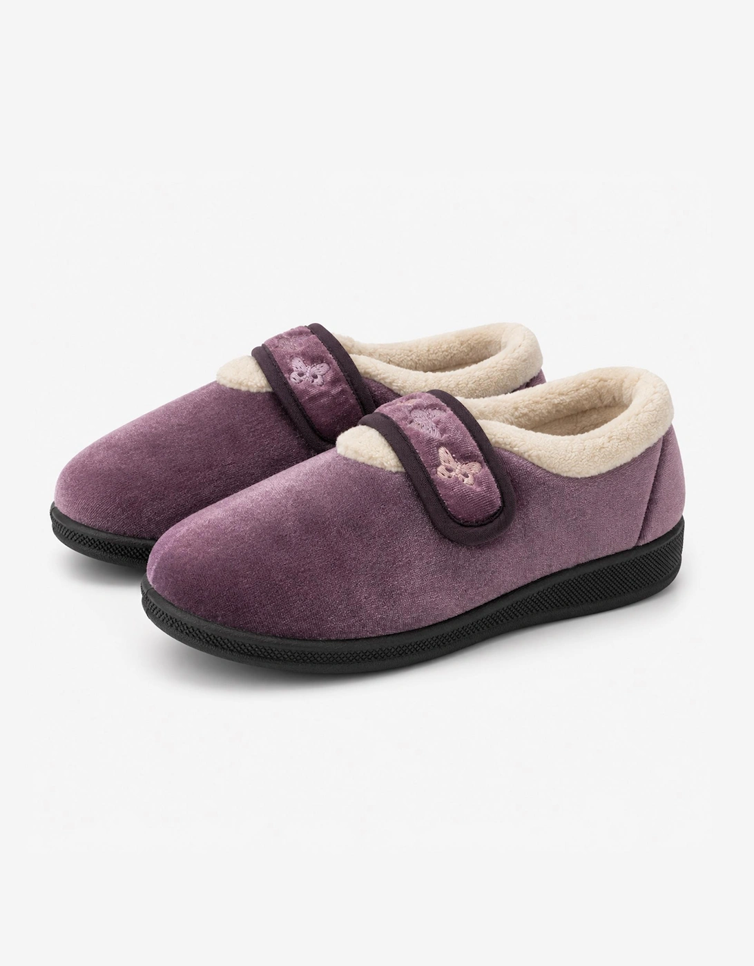 Jo & Joe MATILDA Womens Touch Fasten Slippers Lilac