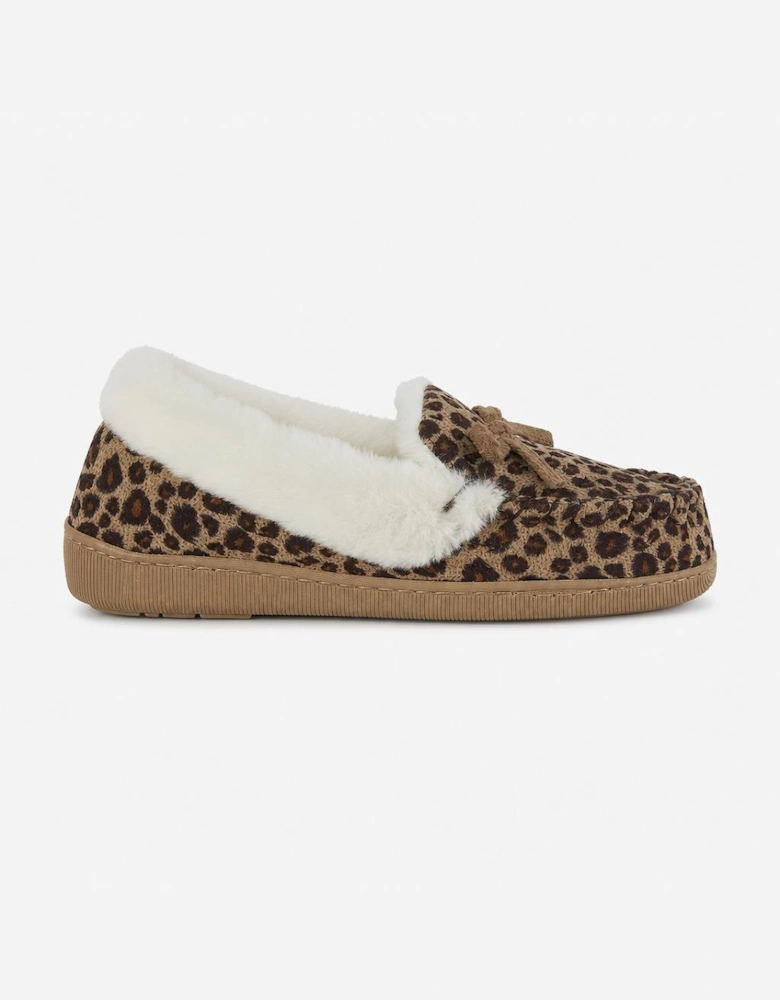 Jo & Joe MAIA Womens Moccasin Slippers Leopard