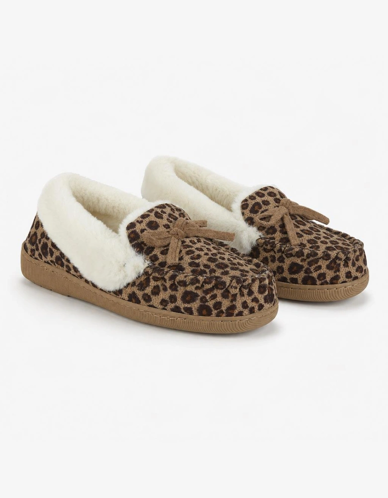 Jo & Joe MAIA Womens Moccasin Slippers Leopard