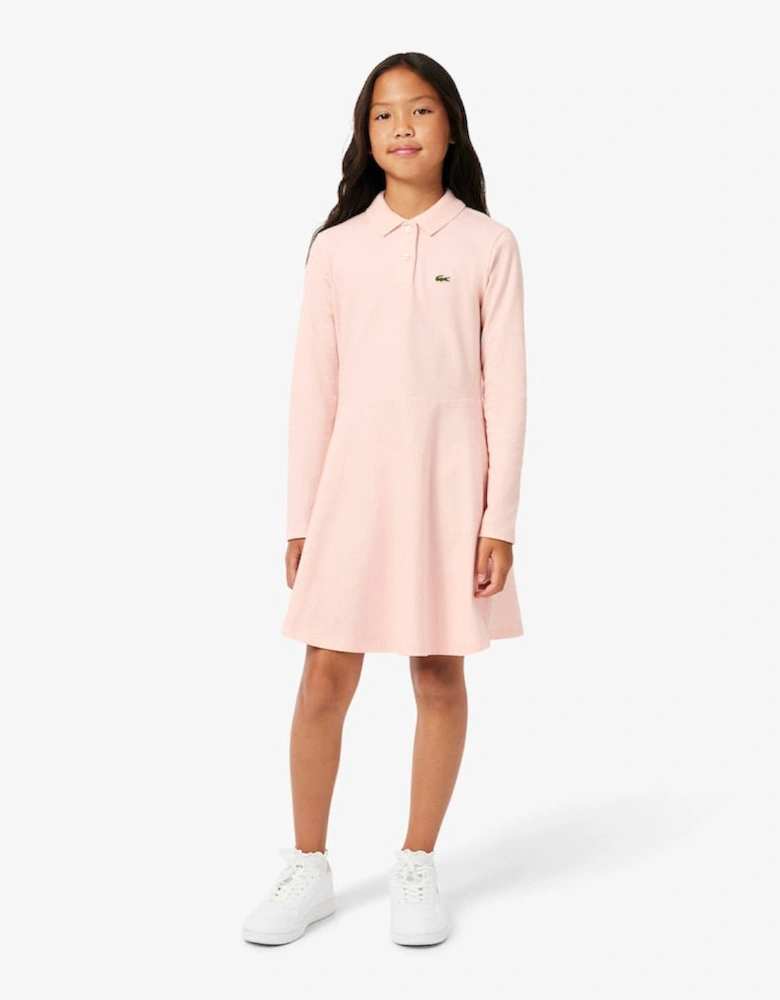LACOSTE PINK PIQUE POLO DRESS 347900