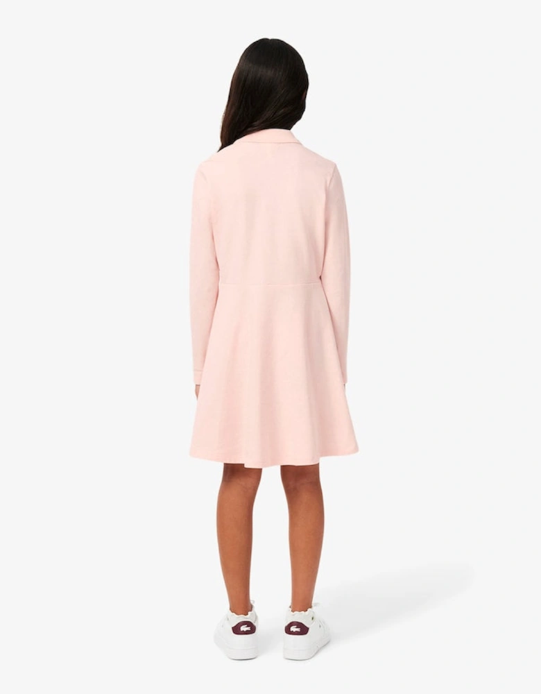 LACOSTE PINK PIQUE POLO DRESS 347900