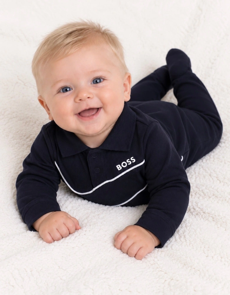 BOSS NB NAVY BABY GROW +GIFT BOX J53288