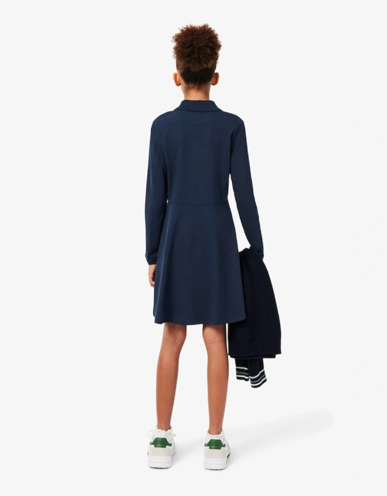 LACOSTE NAVY PIQUE POLO DRESS 347900