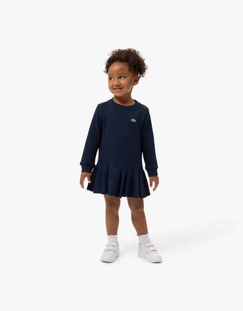 LACOSTE NAVY GIRLS PLEATED SKIRT DRESS 347901