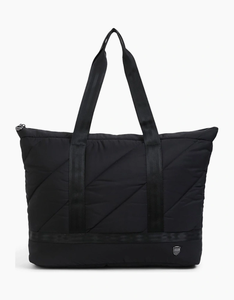 Rectangle Shape Tote Handbag with Badge