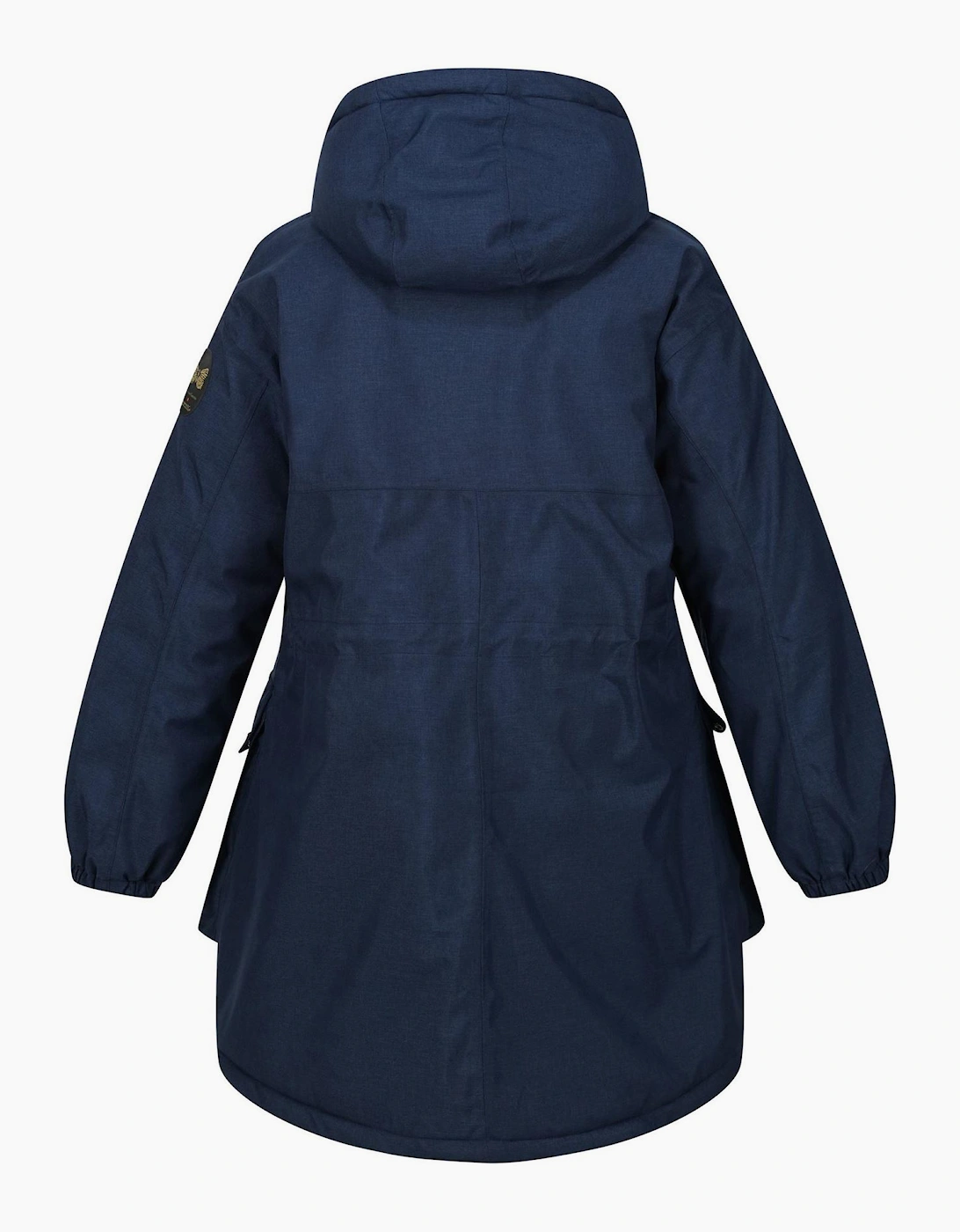 Hooded Parka Jacket with Zipped Pocket and Printed Logo