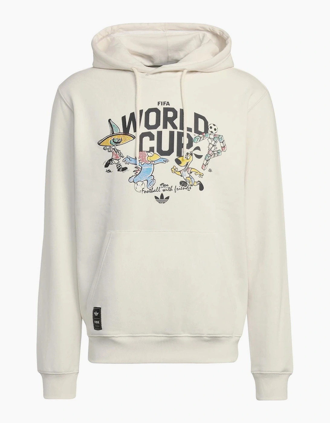 Adidas Men's Mascot Regular Fit Long Sleeve Hoodie - White - Size: 42