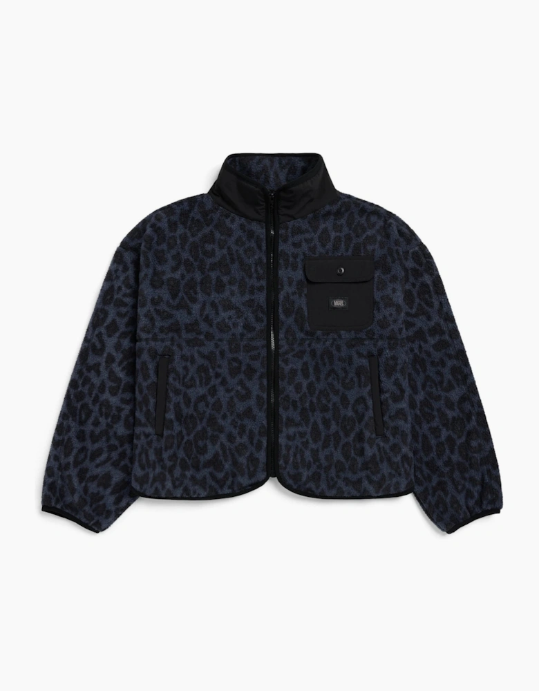 Vans Womens High Pile Animal Print Full Zip Fleece