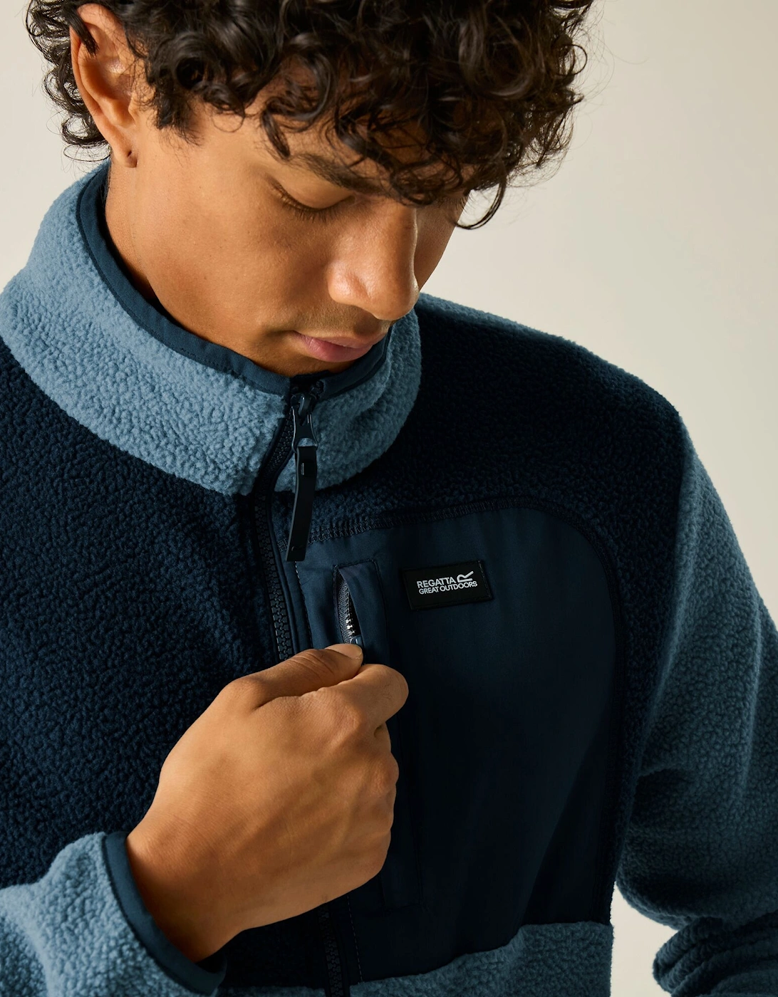 Regatta Mens Frankie Colour Block Borg Fleece Jacket