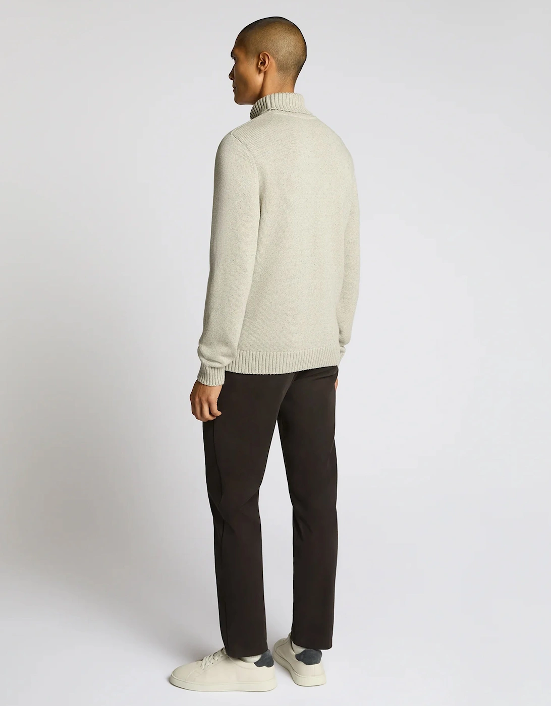Remus Uomo Roll Neck Sweater Light Grey