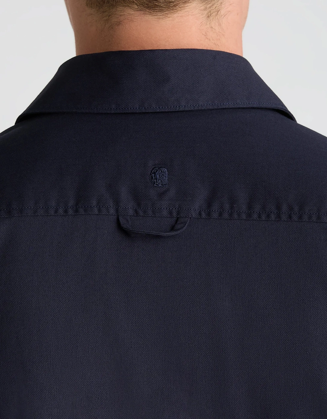 Remus Uomo Navy Collared Cotton Blend Shacket NAVY