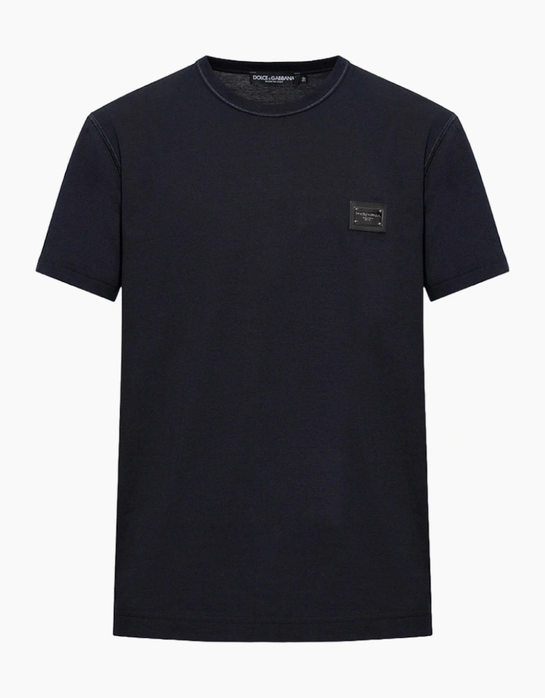 Dolce & Gabbana Plaque Logo T-Shirt Navy