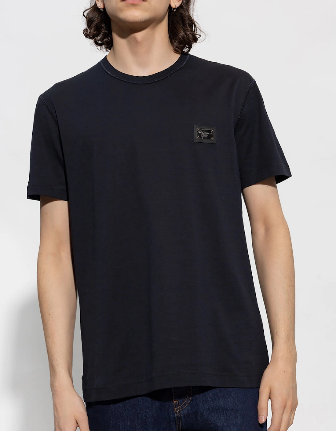 Dolce & Gabbana Plaque Logo T-Shirt Navy