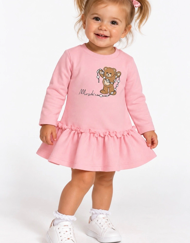 MOSCHINO BABY/TODDLER PINK DRESS MDV0DS