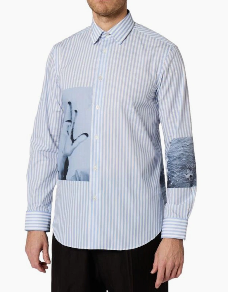 Paul Smith  SC Bengal Photo Regular Fit Shirt 41 Blue