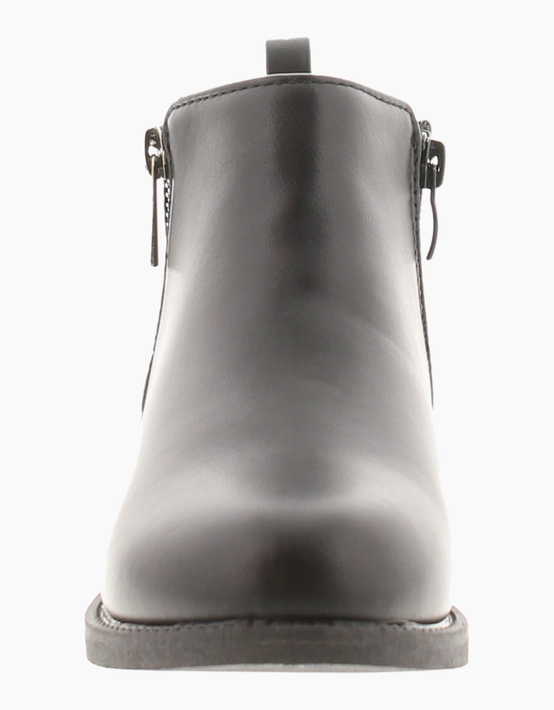 Miss Riot Girls Ankle Boots Holly Junior Zip black UK Size