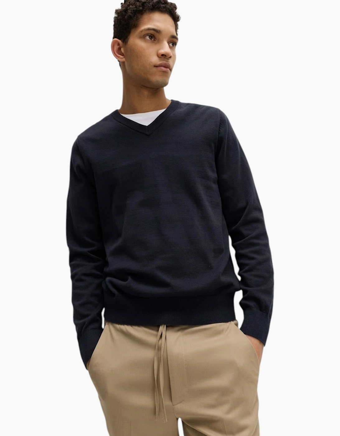 M&S Mens Cashmilon Jumper V Neck Sweatshirt