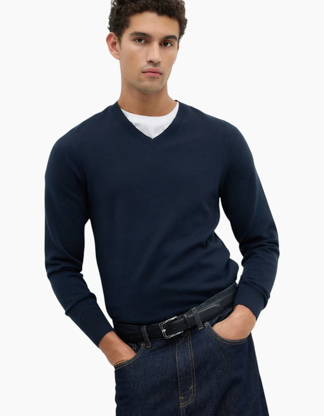 M&S Mens Cashmilon Jumper V Neck Sweatshirt