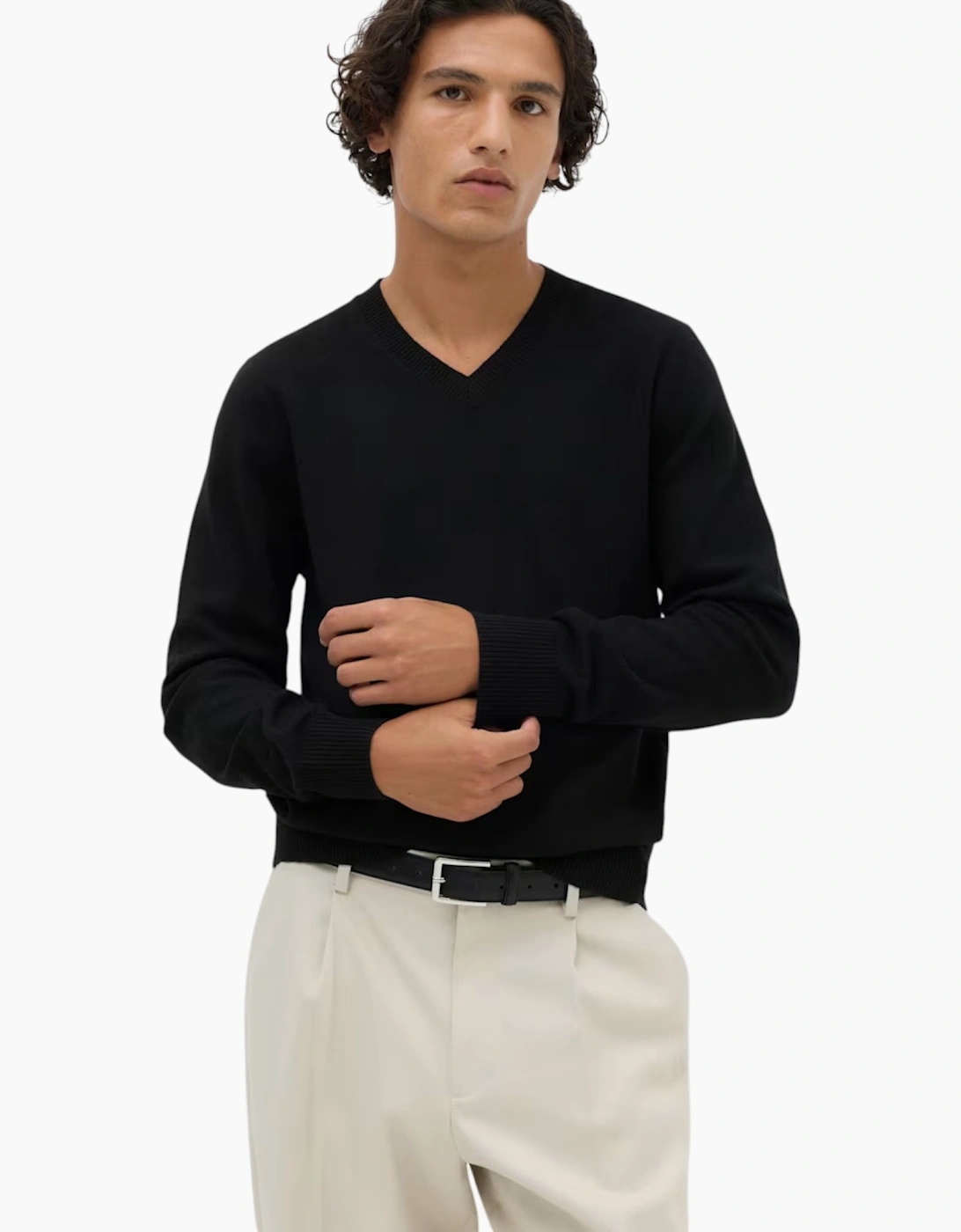 M&S Mens Cashmilon Jumper V Neck Sweatshirt
