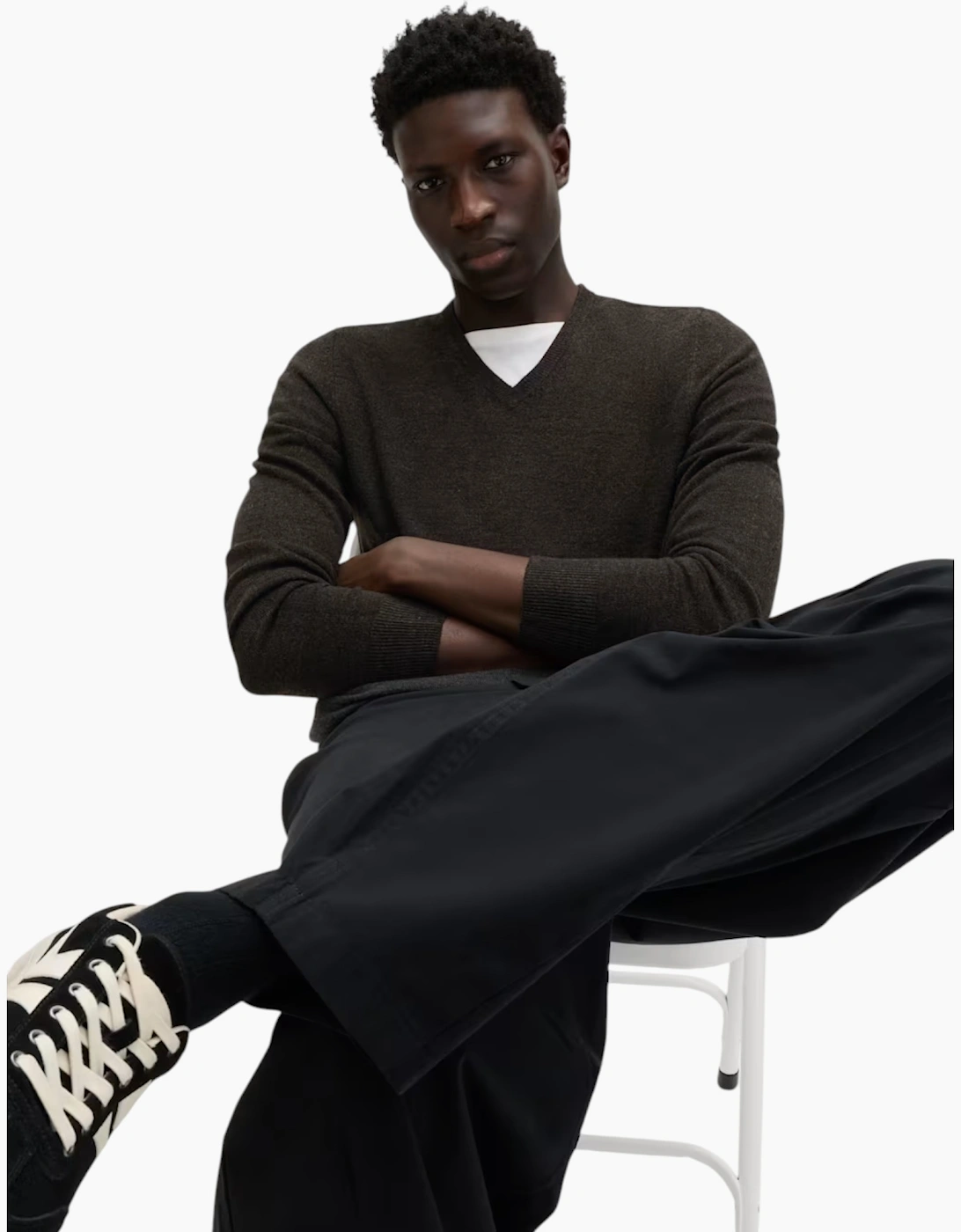 M&S Mens Cashmilon Jumper V Neck Sweatshirt
