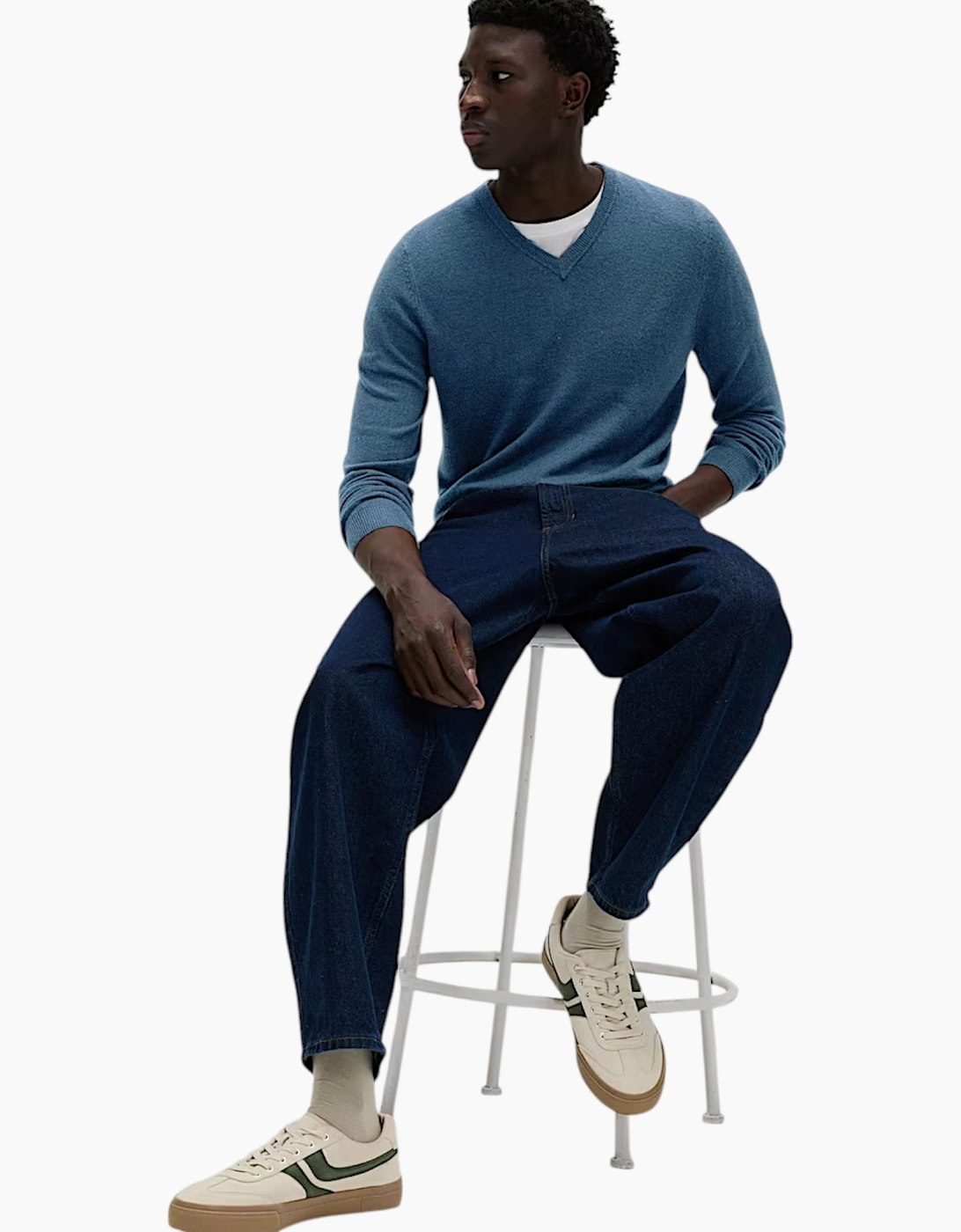 M&S Mens Cashmilon Jumper V Neck Sweatshirt