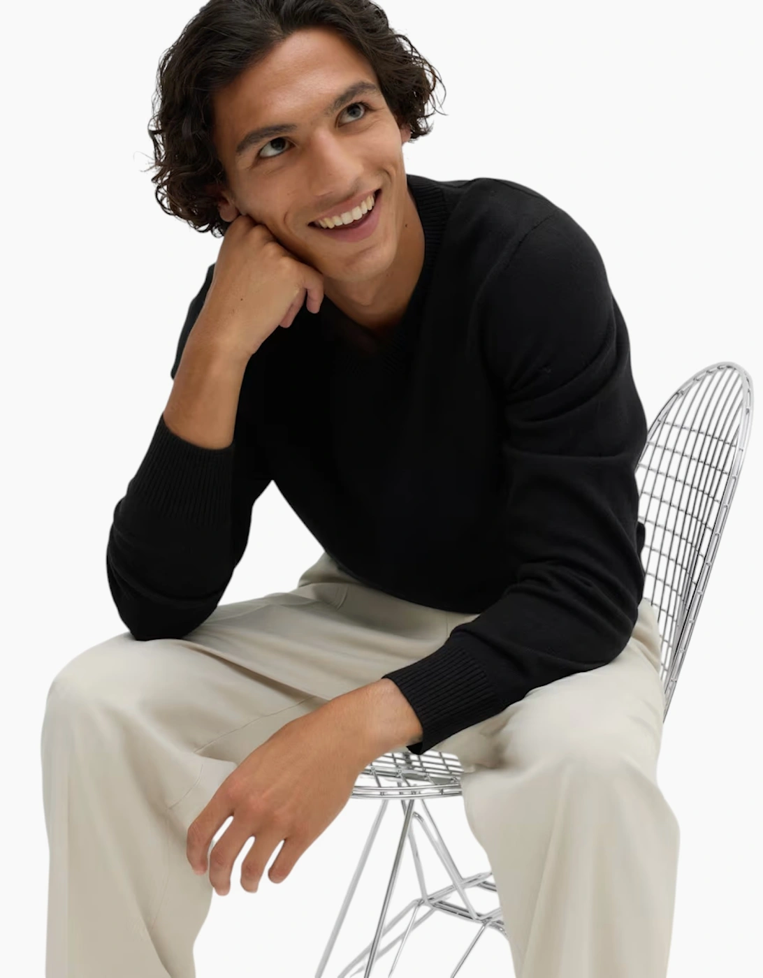 M&S Mens Cashmilon Jumper V Neck Sweatshirt