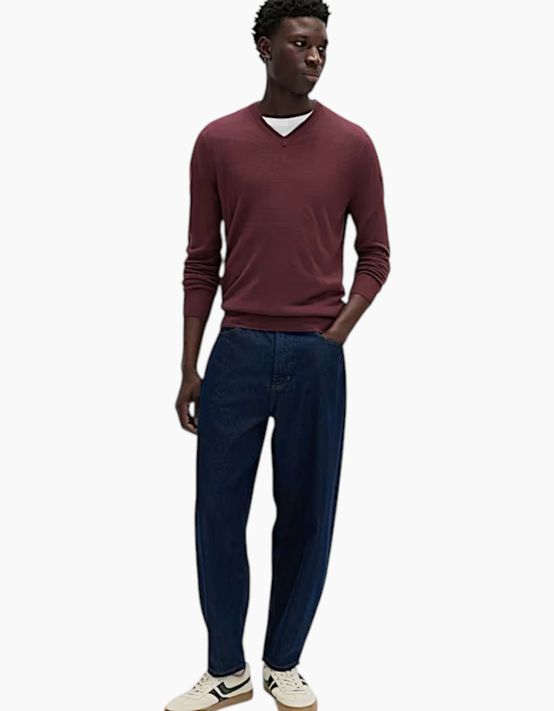 M&S Mens Cashmilon Jumper V Neck Sweatshirt