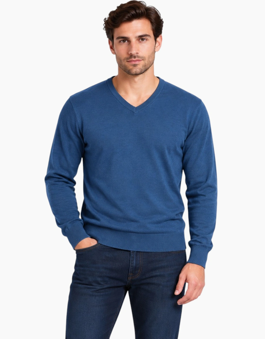 M&S Mens Cashmilon Jumper V Neck Sweatshirt