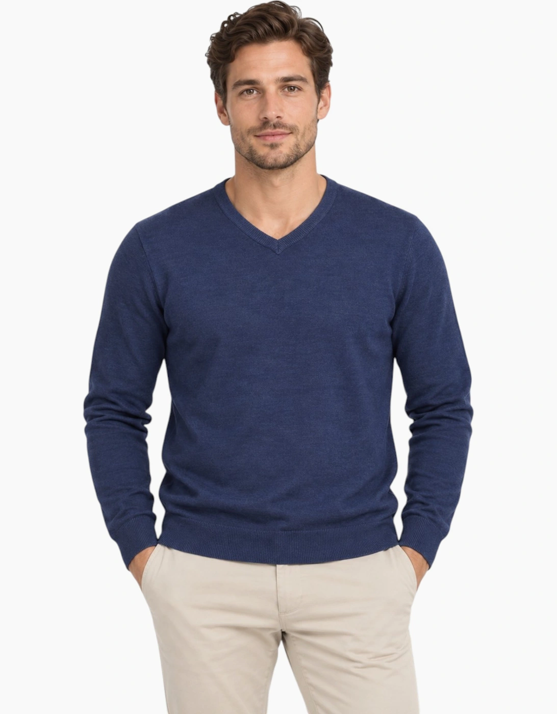M&S Mens Cashmilon Jumper V Neck Sweatshirt