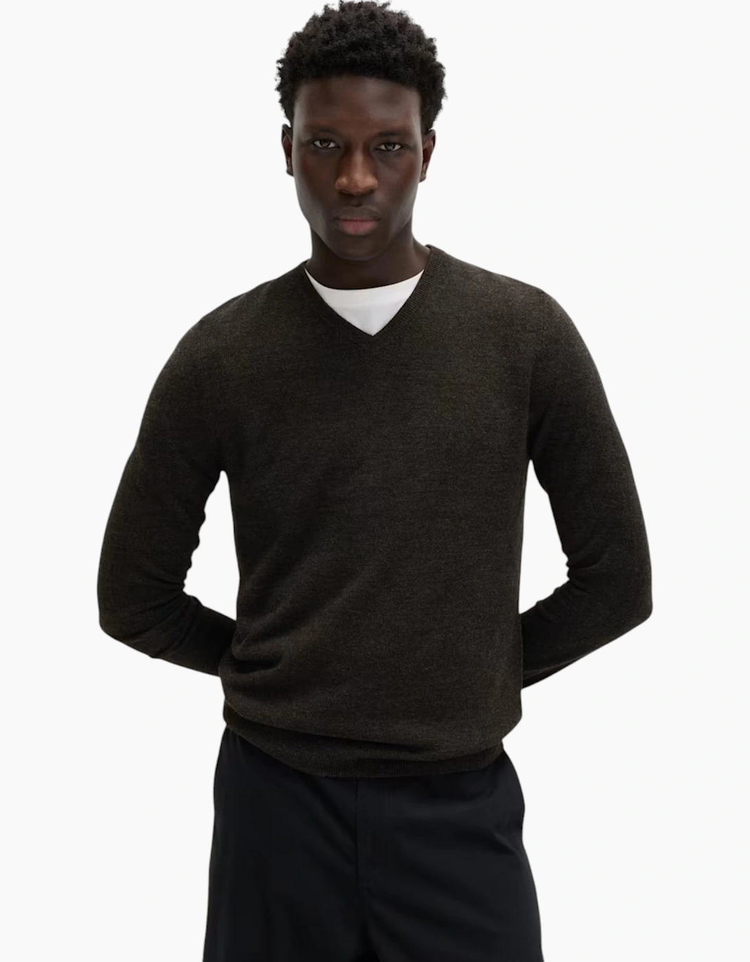 M&S Mens Cashmilon Jumper V Neck Sweatshirt