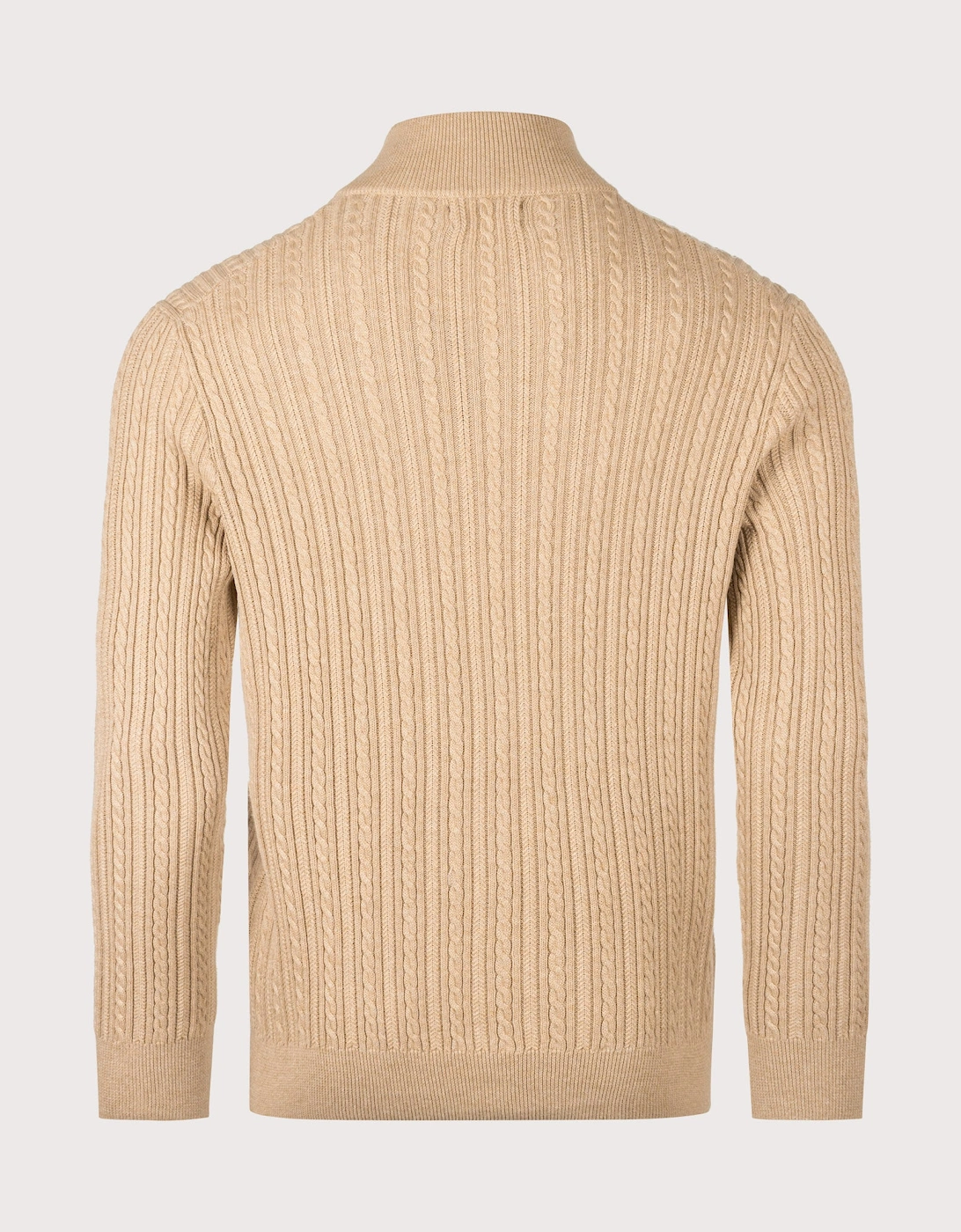 Regular Fit Cable Knit Quarter Zip Jumper