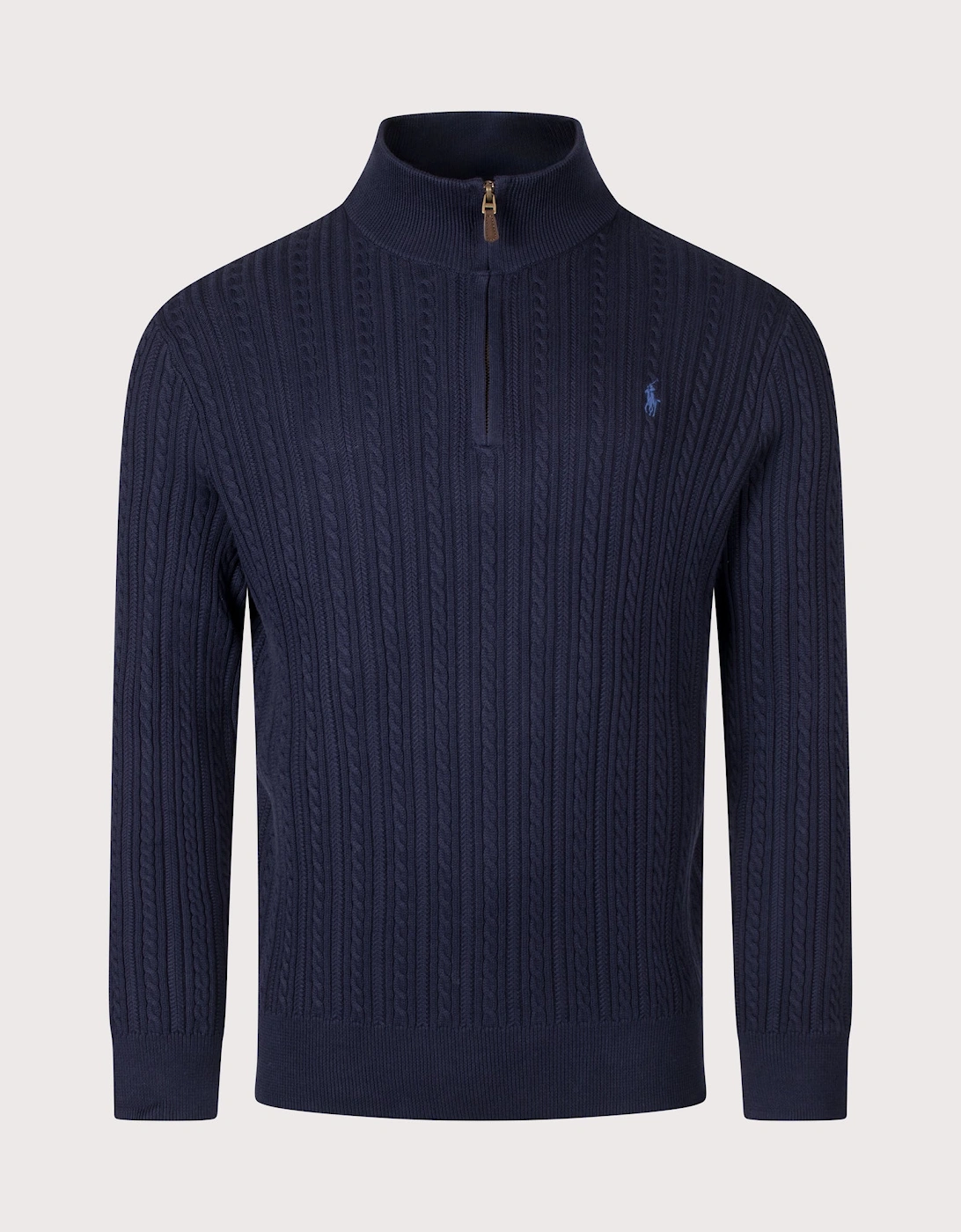 Regular Fit Cable Knit Quarter Zip Jumper