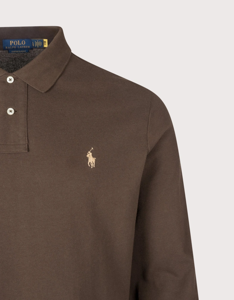 Custom Slim Fit Long Sleeve Polo Shirt